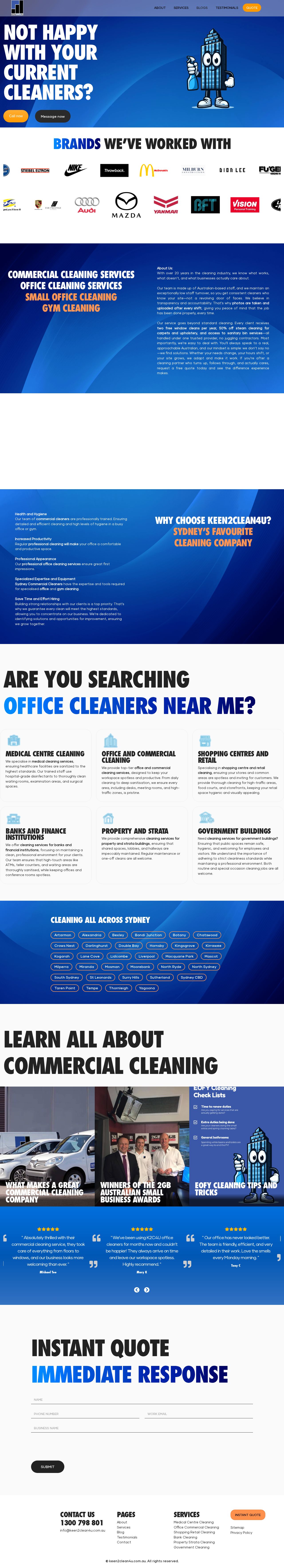 Keen 2 Clean 4 U website