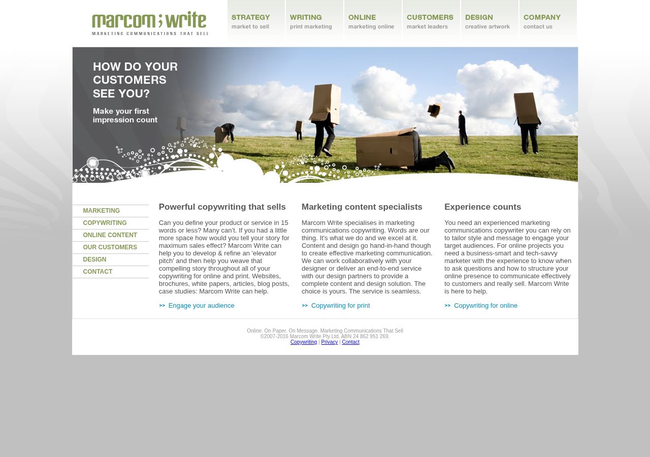 Marcom Write Pty Ltd. website