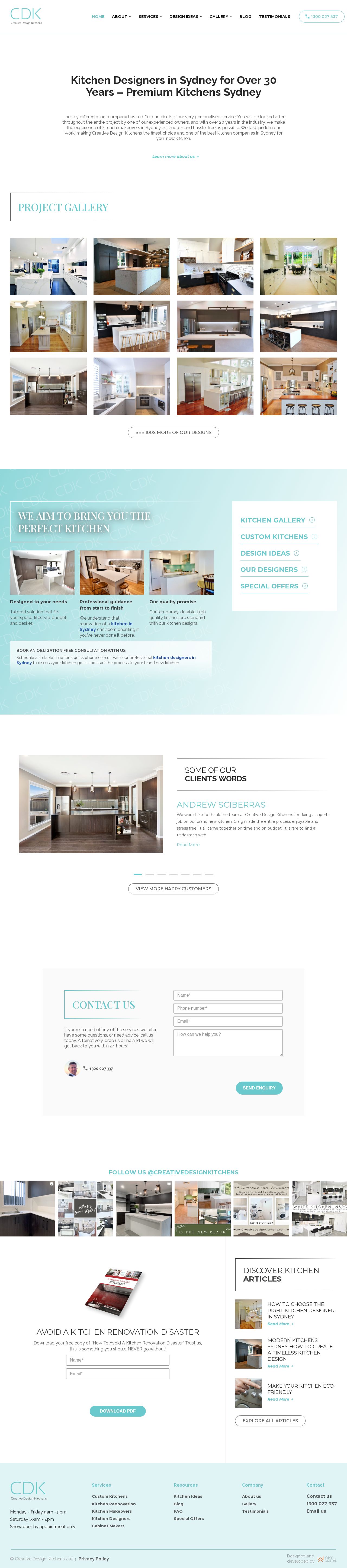 Creative Design Kitchens website
