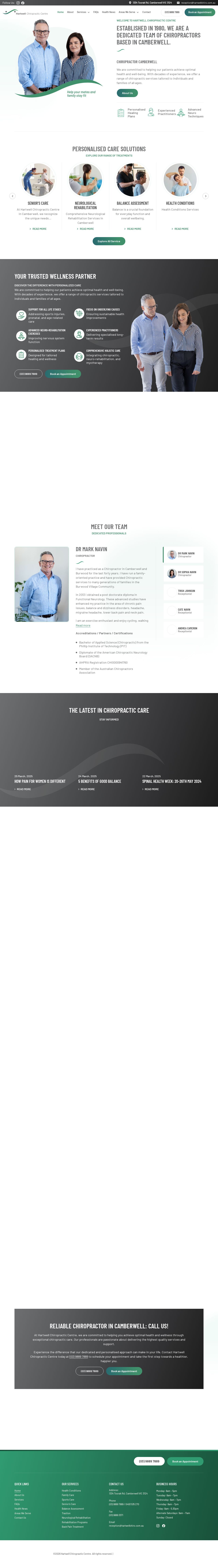 Hartwell Chiropractic Centre website