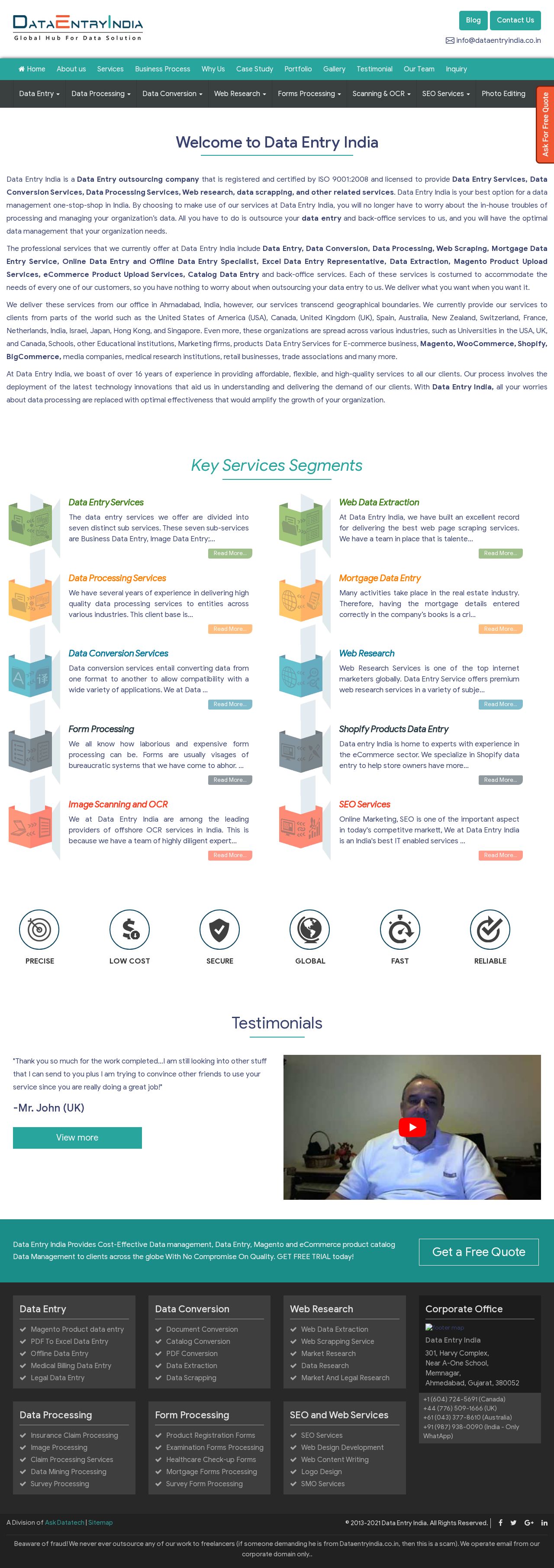 Data Entry India website