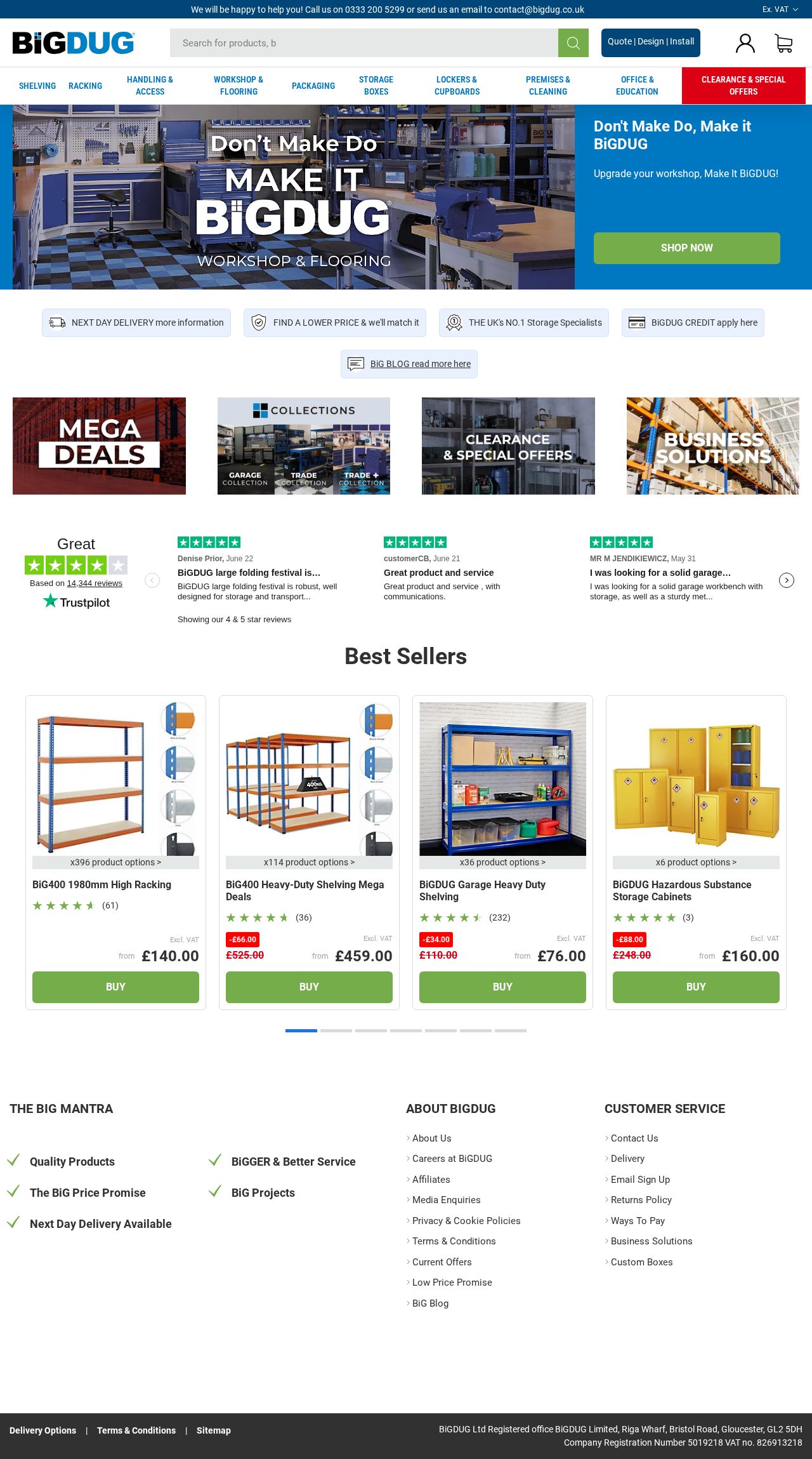 Shelving & Racking website