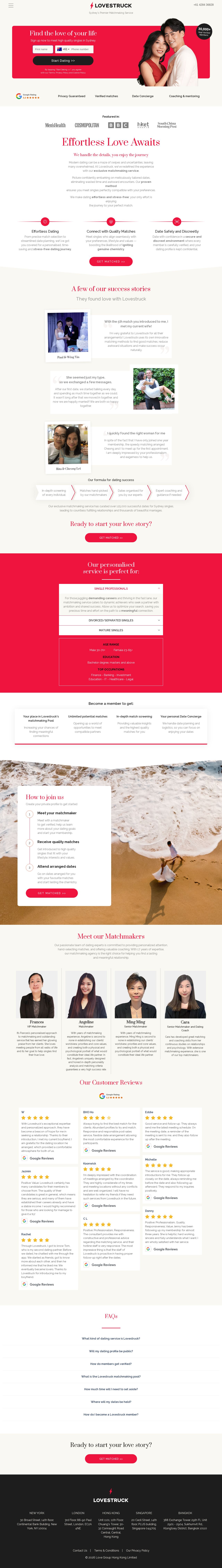 Lovestruck Sydney website