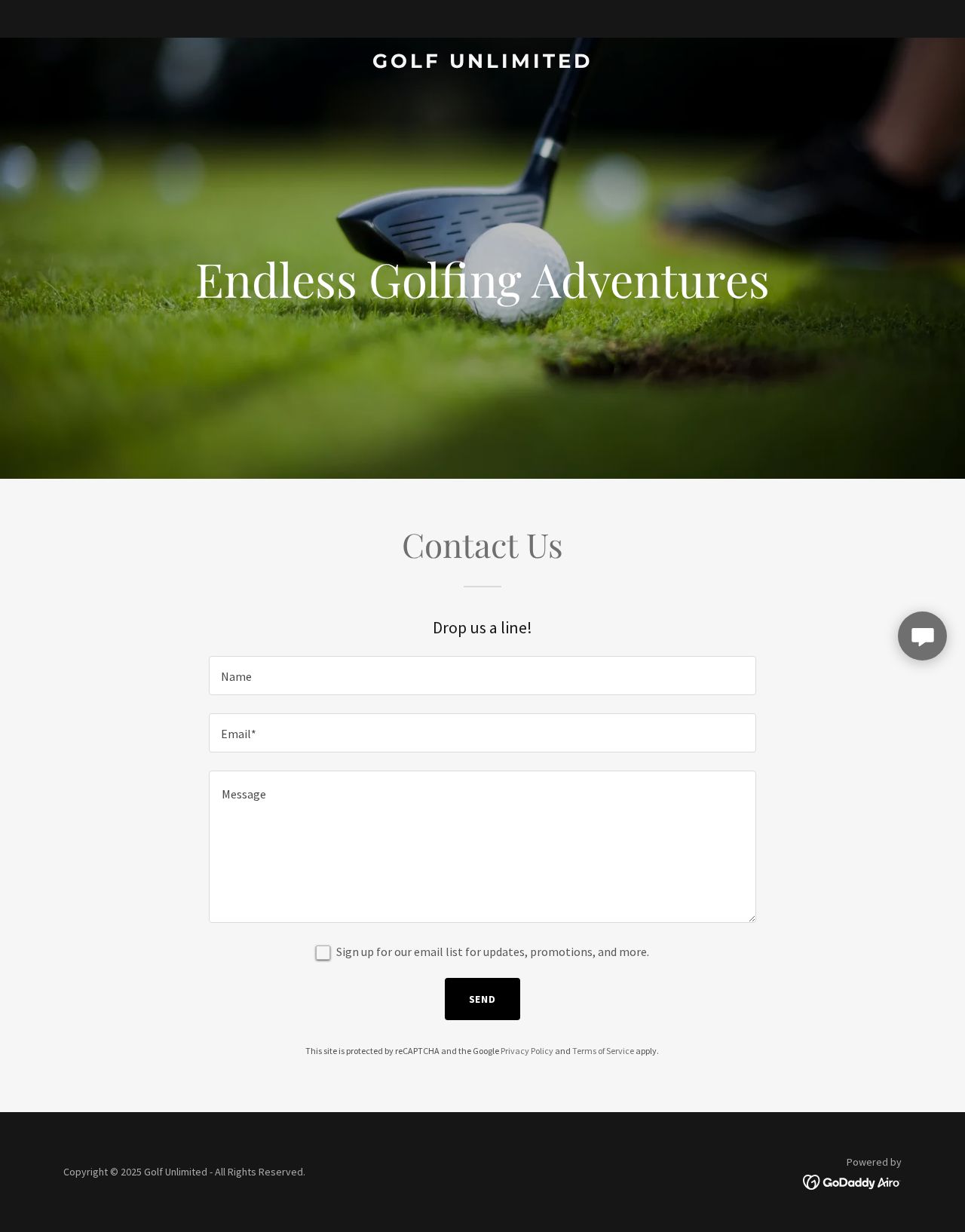 Golf Unlimited website