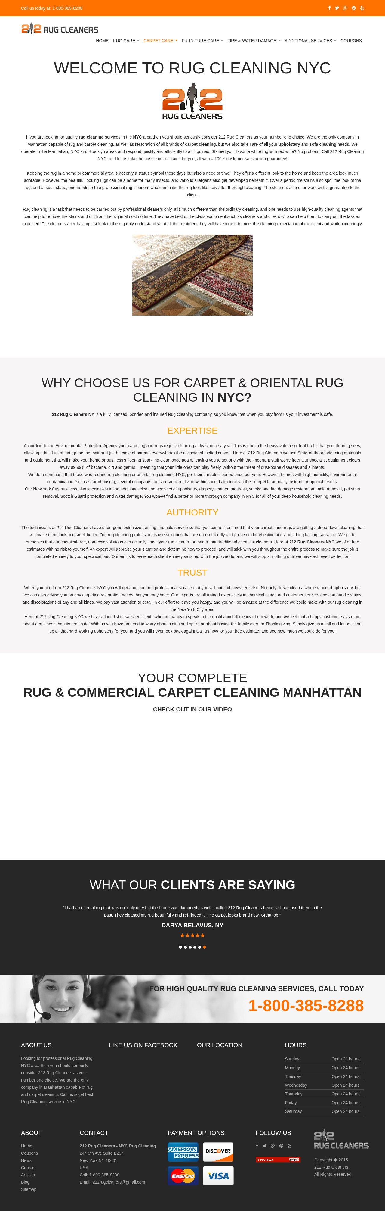 212 Rug Cleaners website