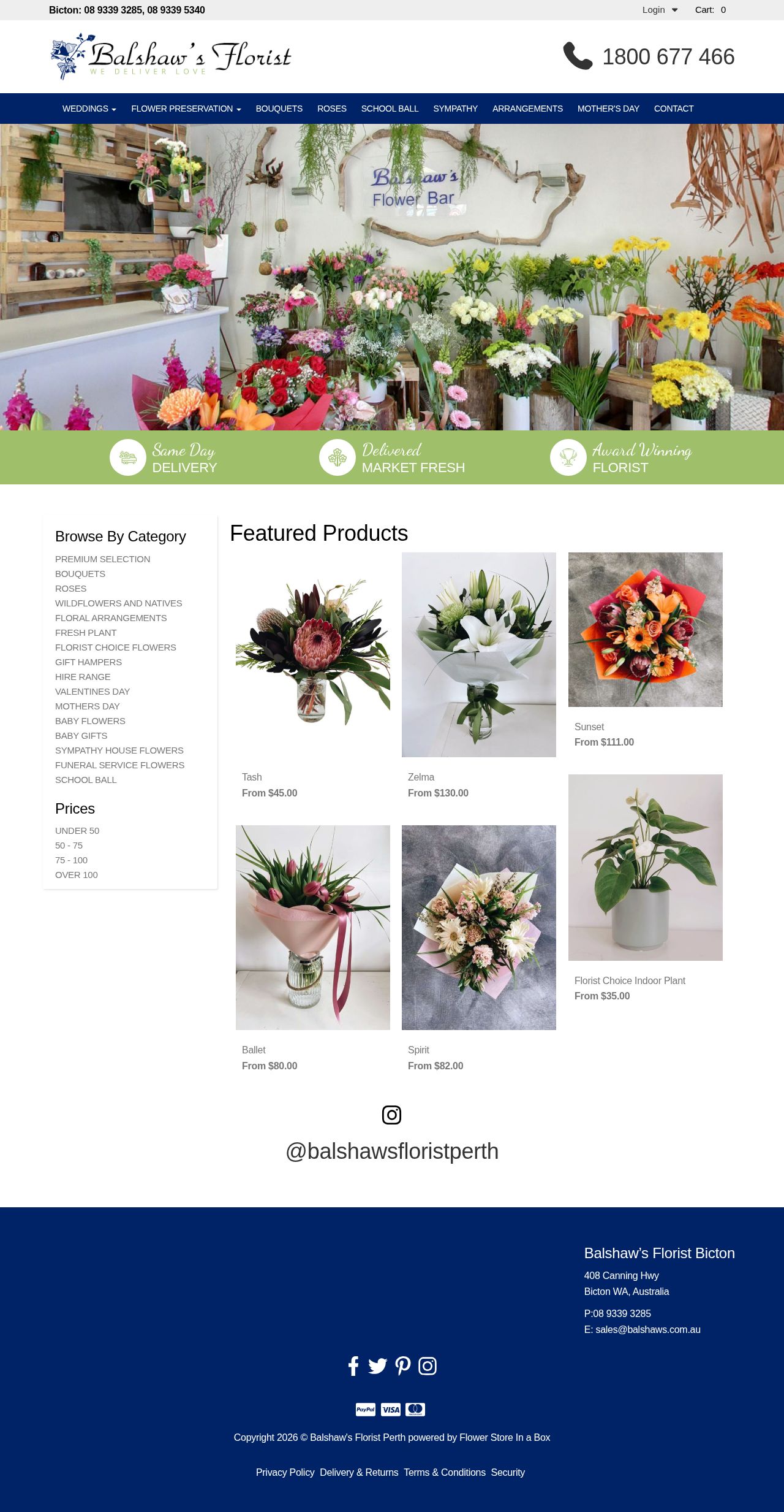 Balshaw's Florist website