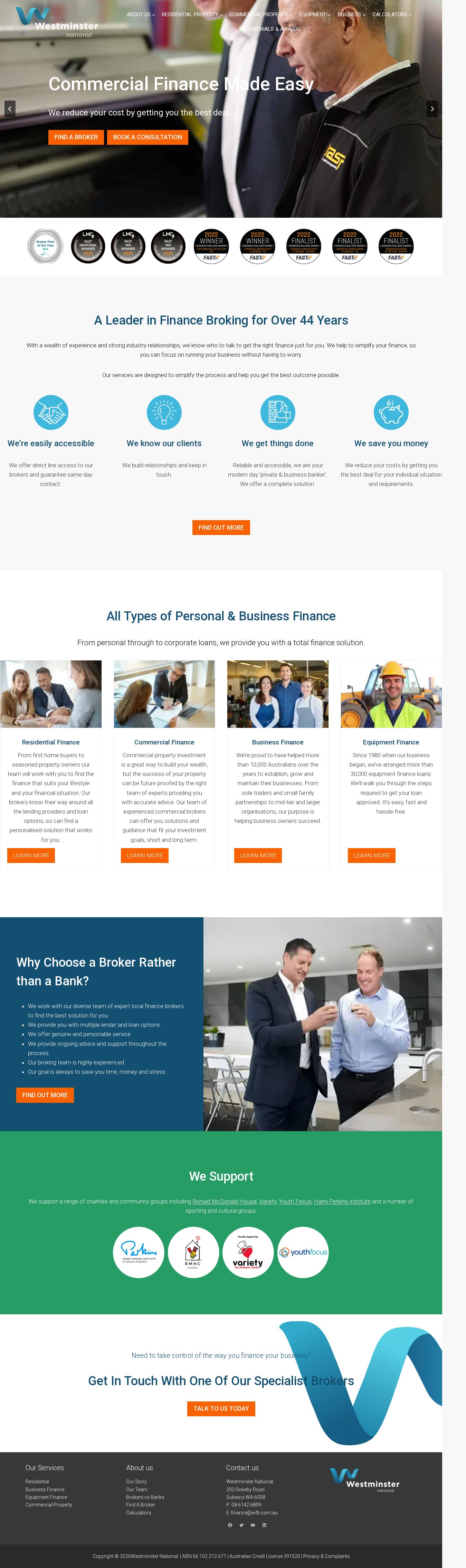 Finance Perth - Westminster National website