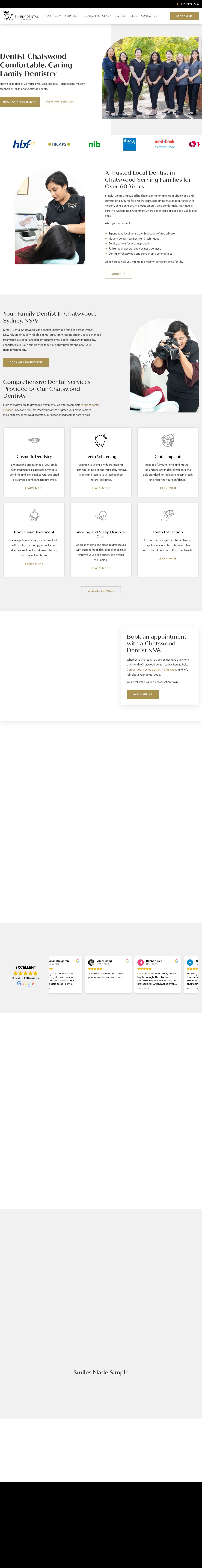 Simply Dental Chatswood website