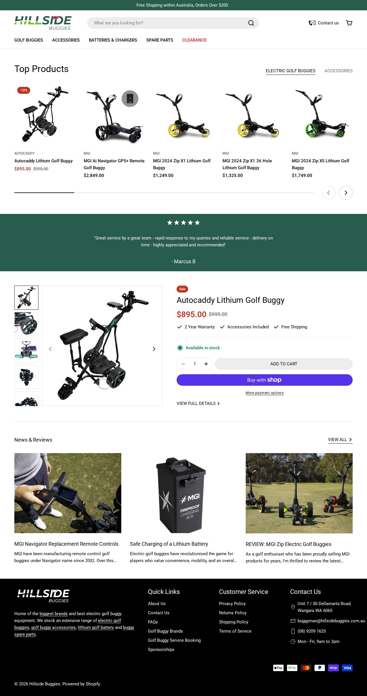 Hillside Buggies Mobility Scooters website