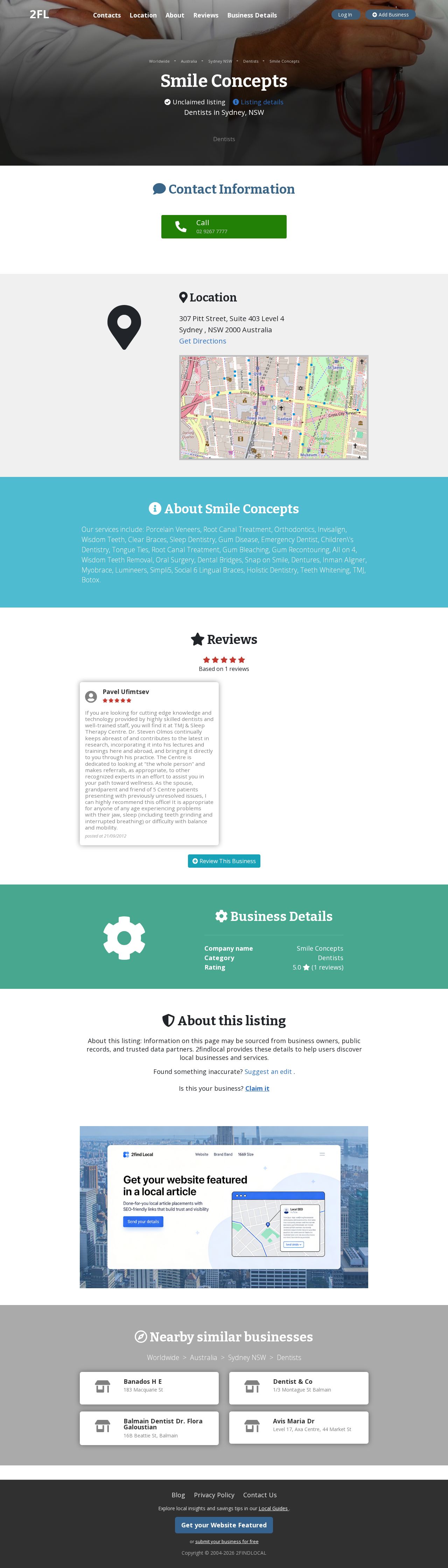 Smile Concepts website