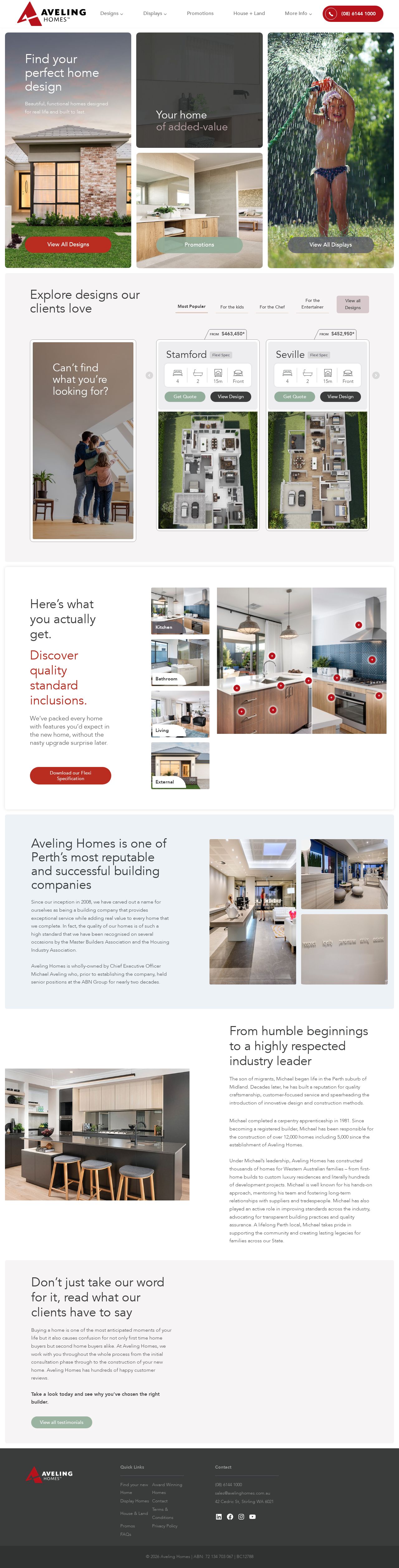 Aveling Homes website