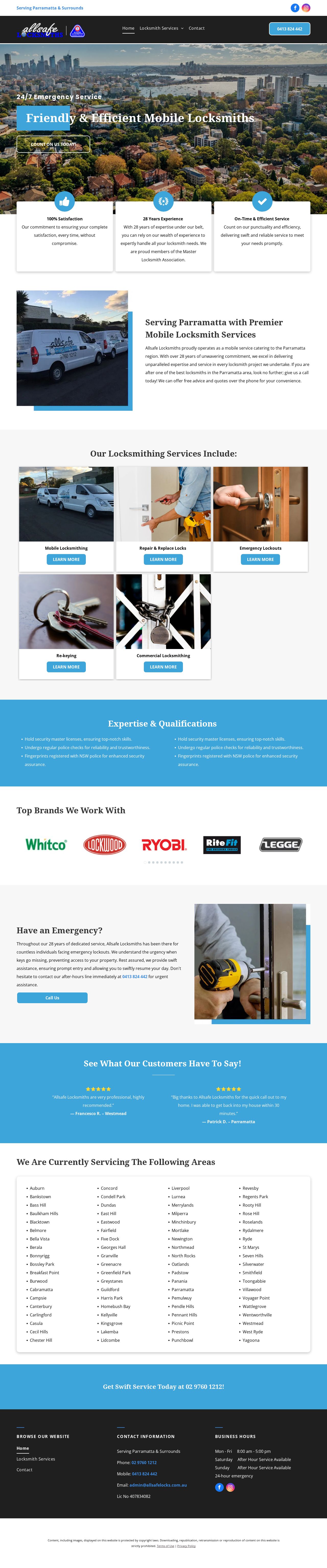 Allsafe Locksmiths website