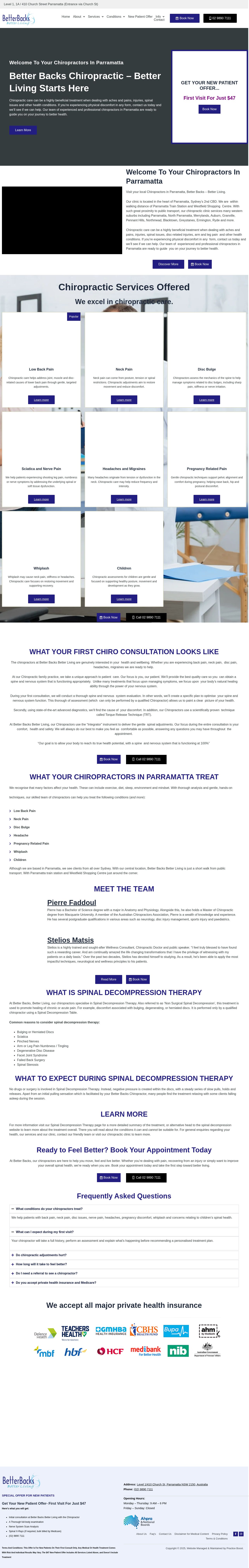 BetterBacks BetterLiving website