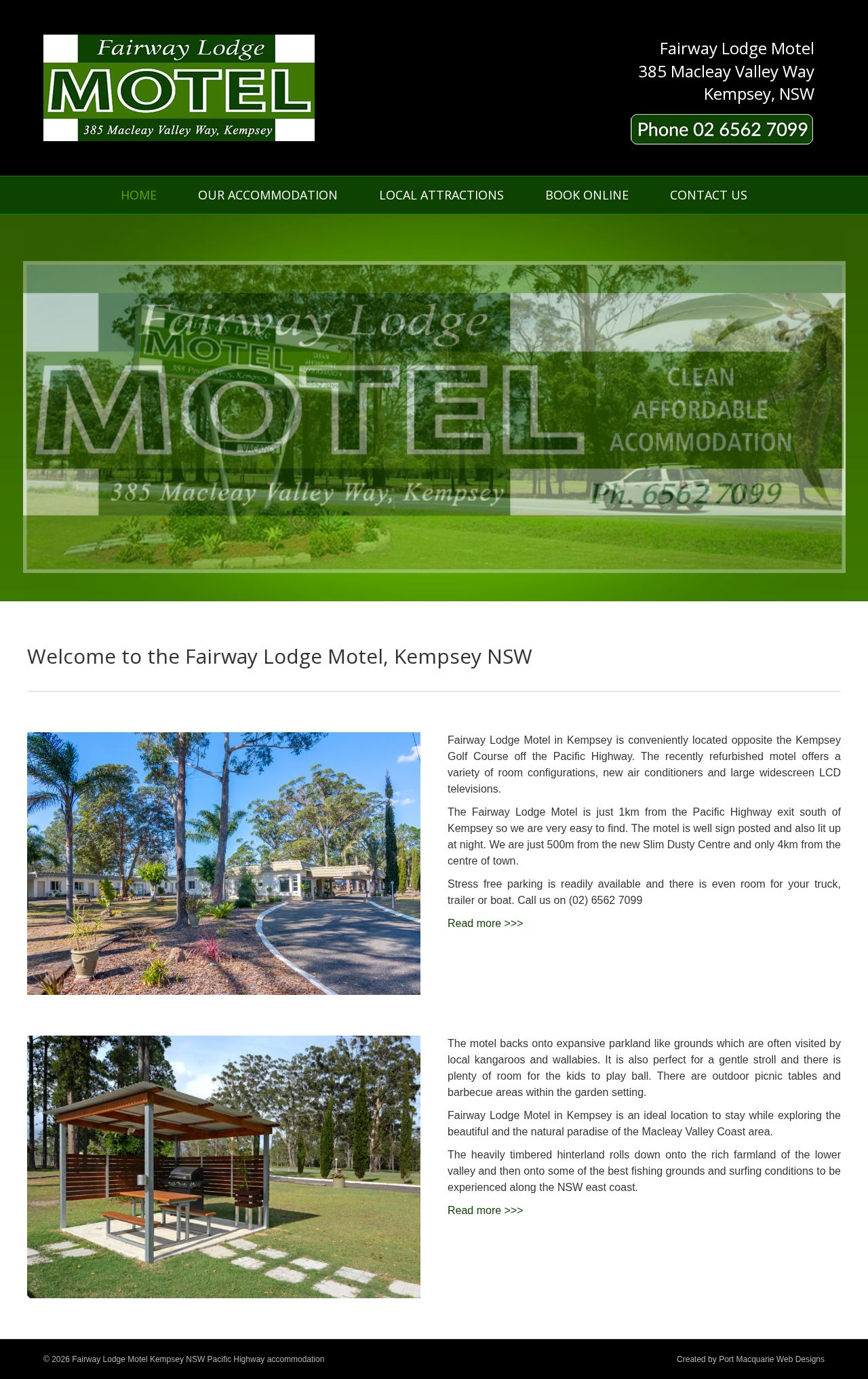 Fairway Lodge Motel website