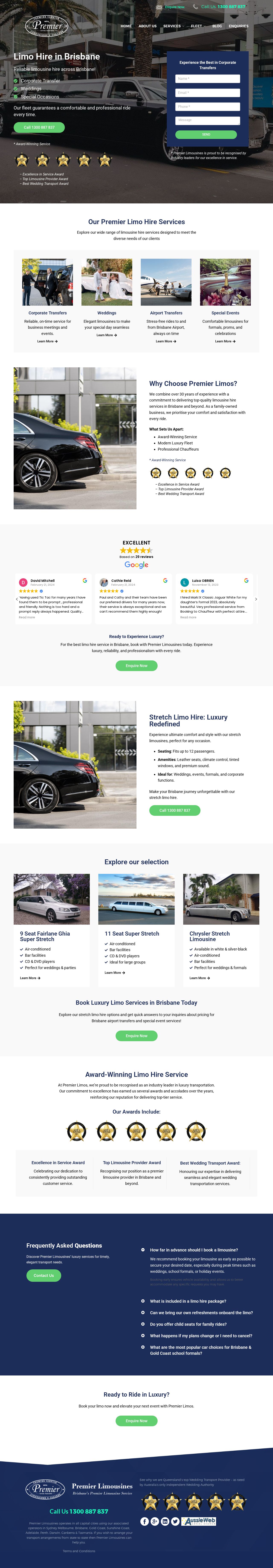Premier Limousines website