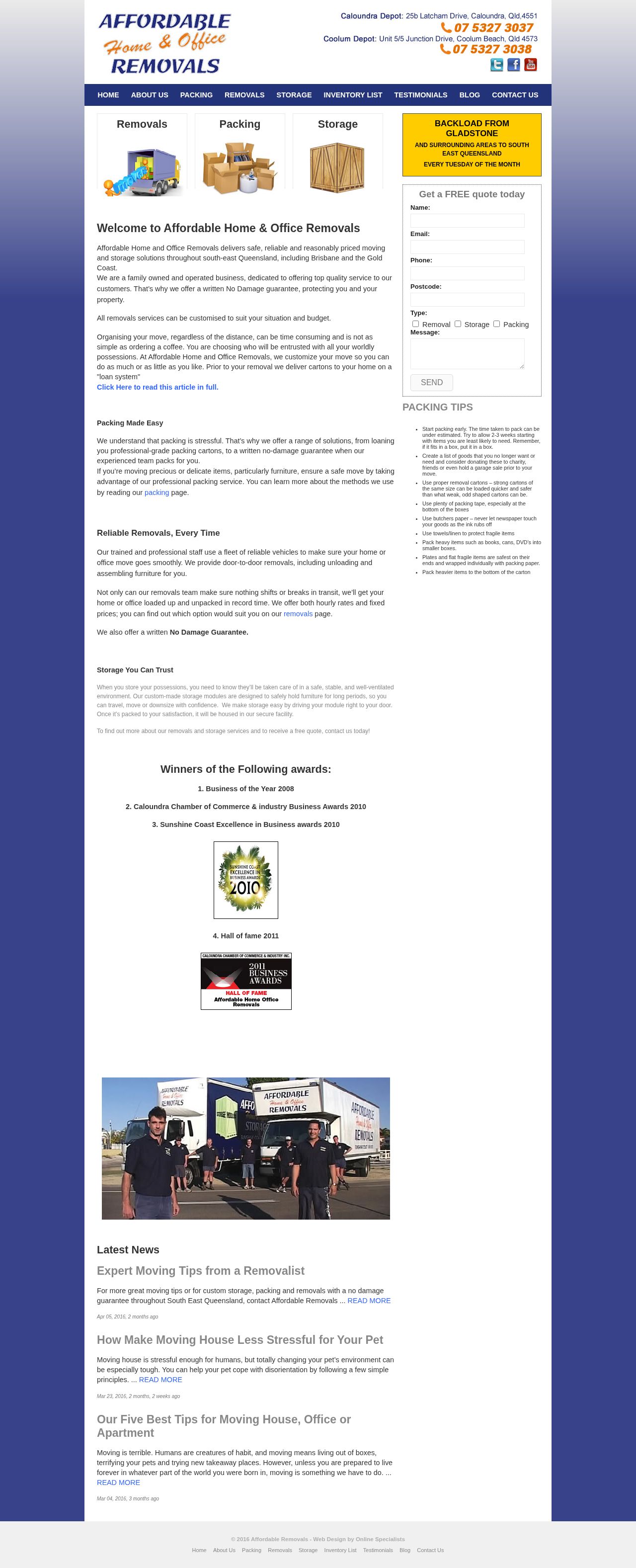 No Damage Removals website