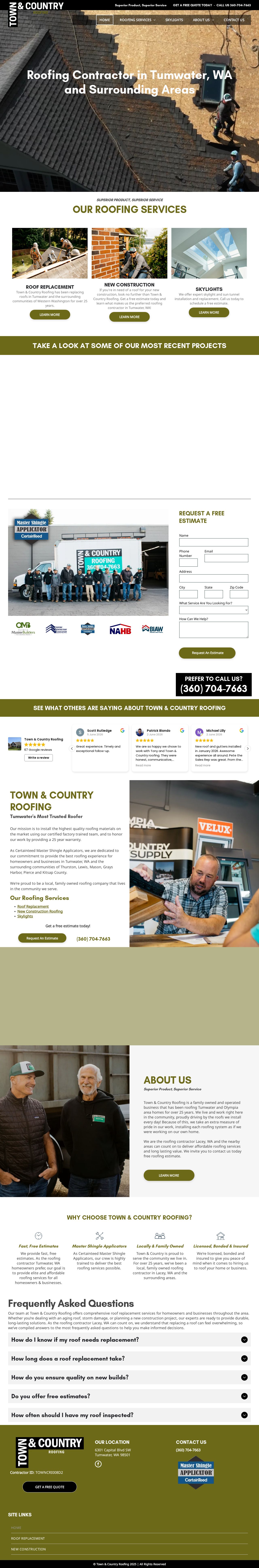 olympia roofing website