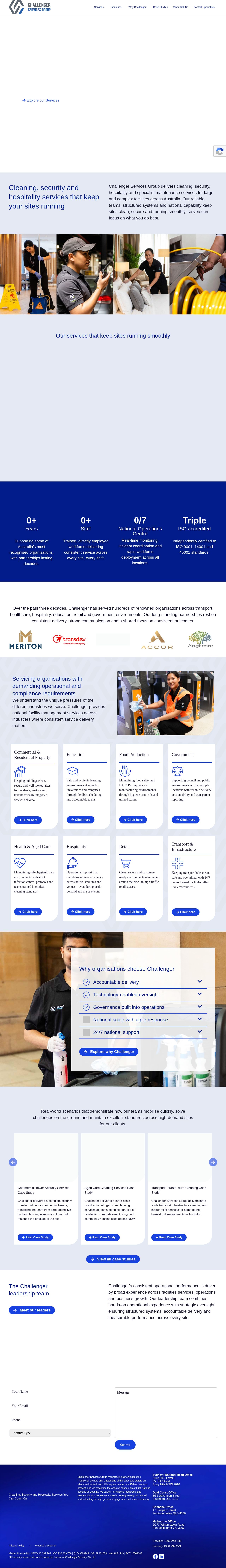 Challenger Services Group website