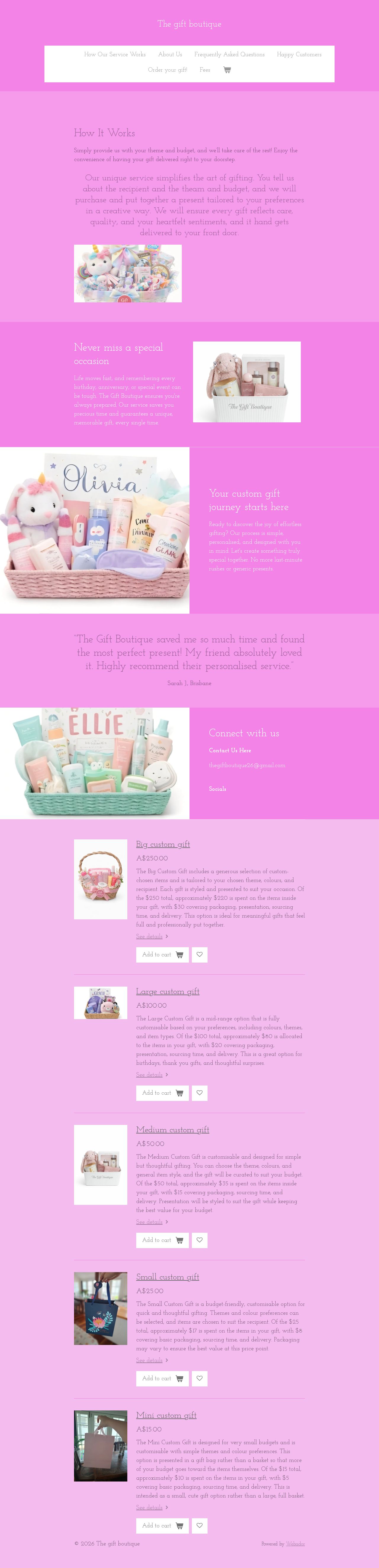 The Gift Boutique website