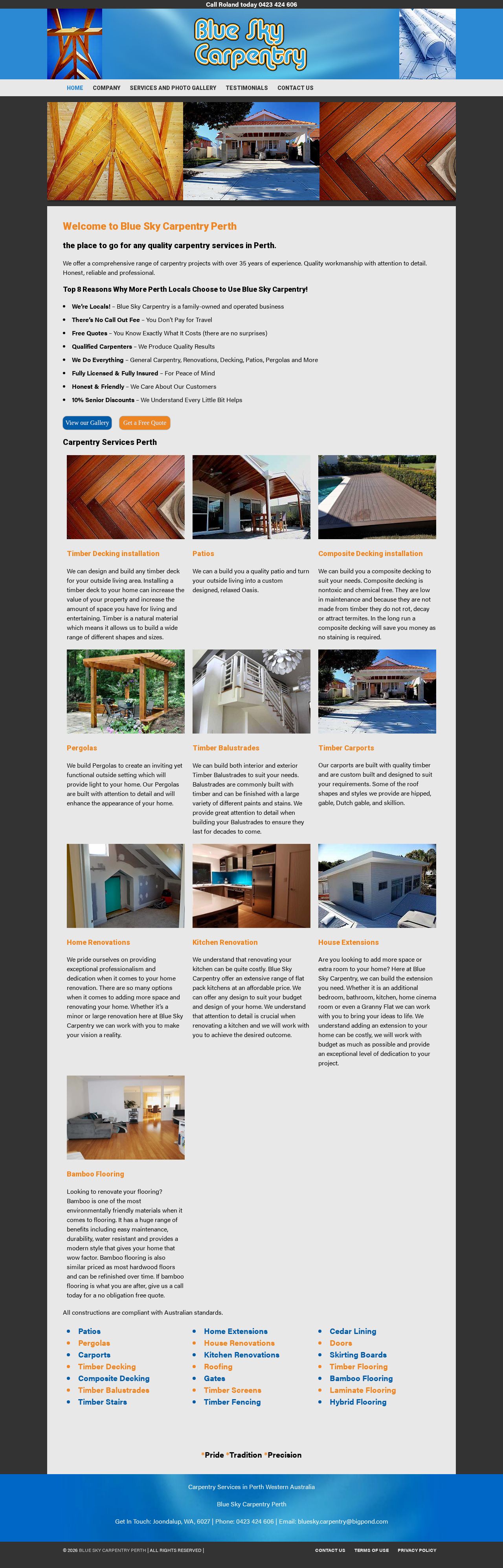 Blue Sky Carpentry website