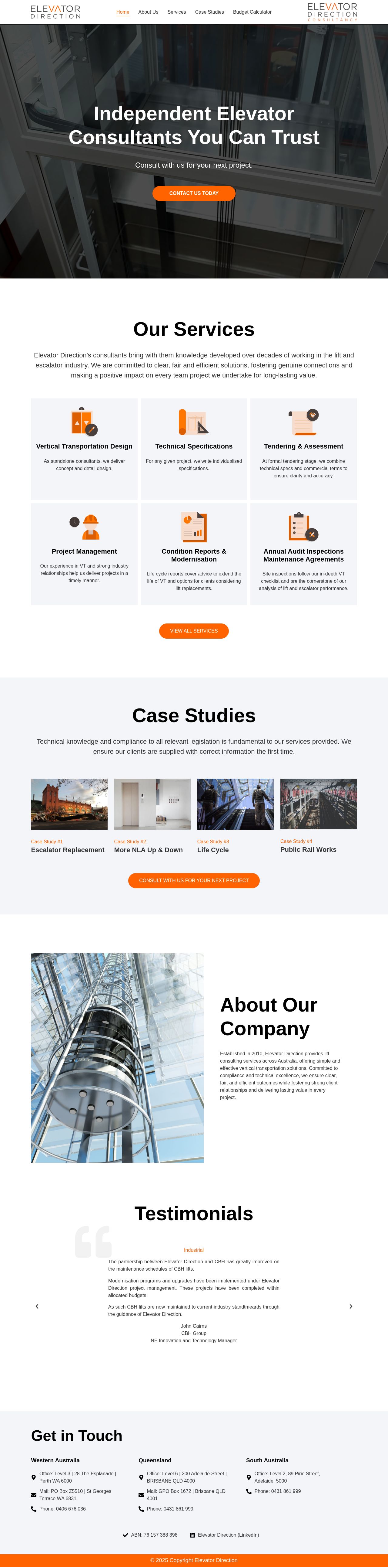 Elevator Direction website