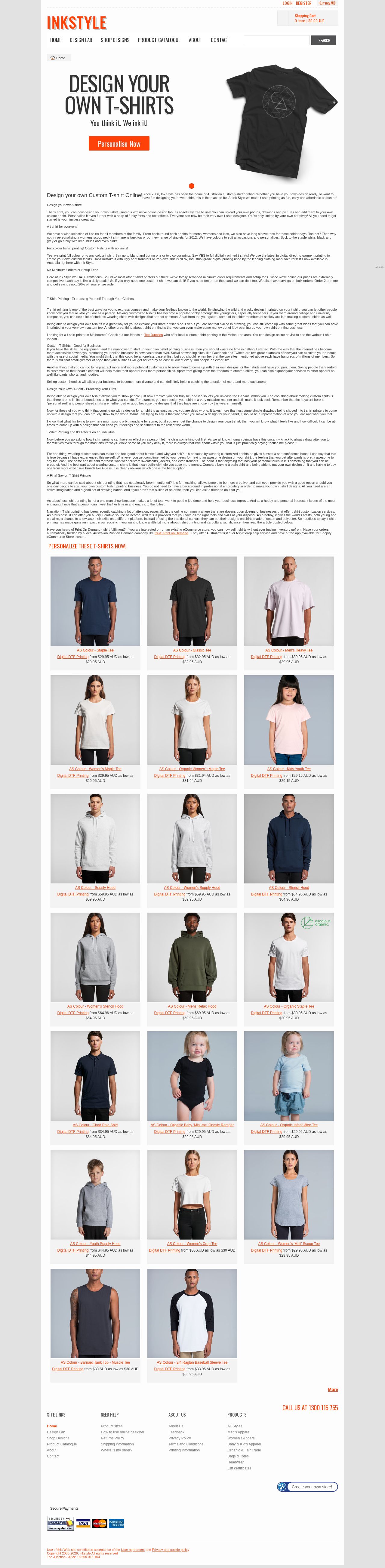 Design your own t-shirt website