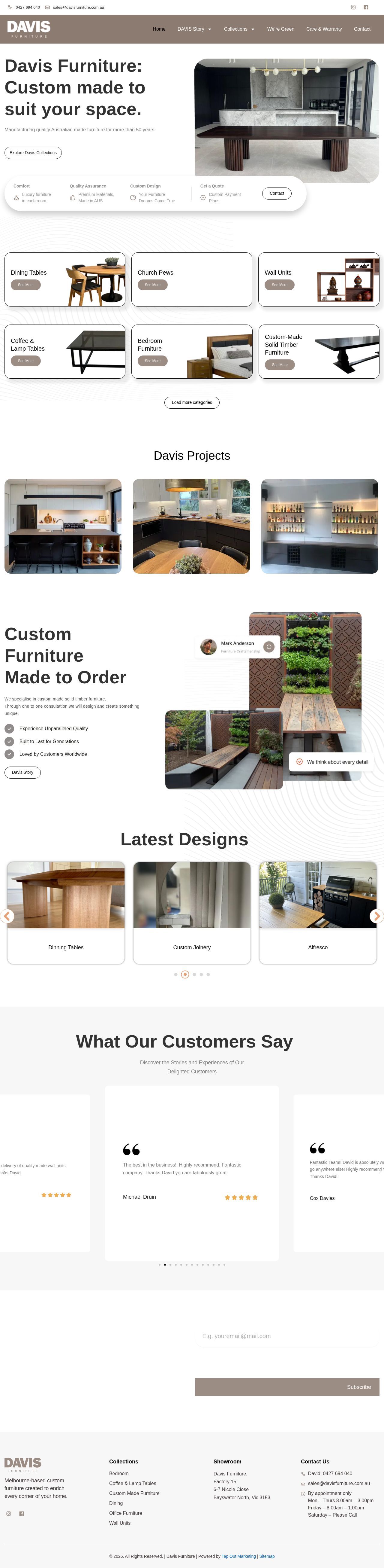 Davis Furniture website