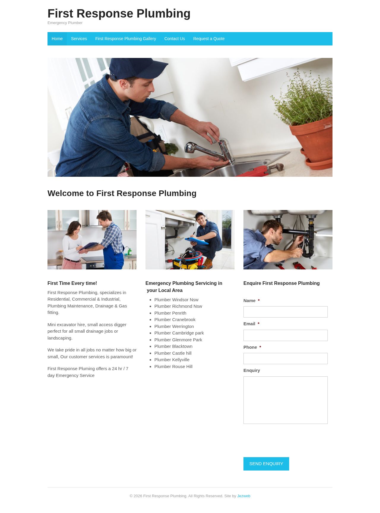 First Response Plumbing website