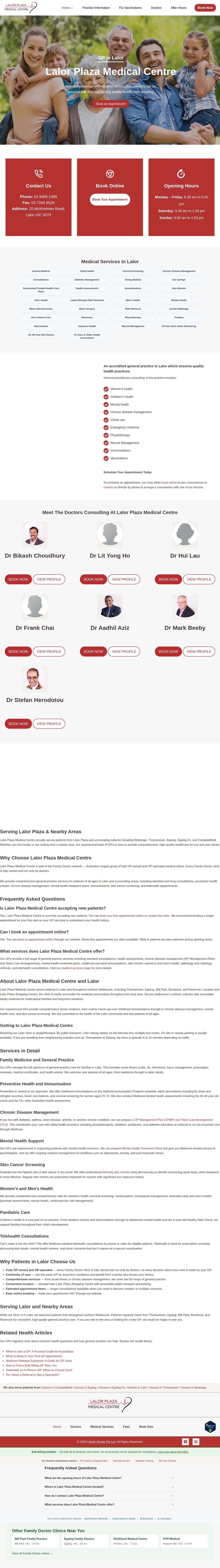 Lalor Plaza Medical Centre website