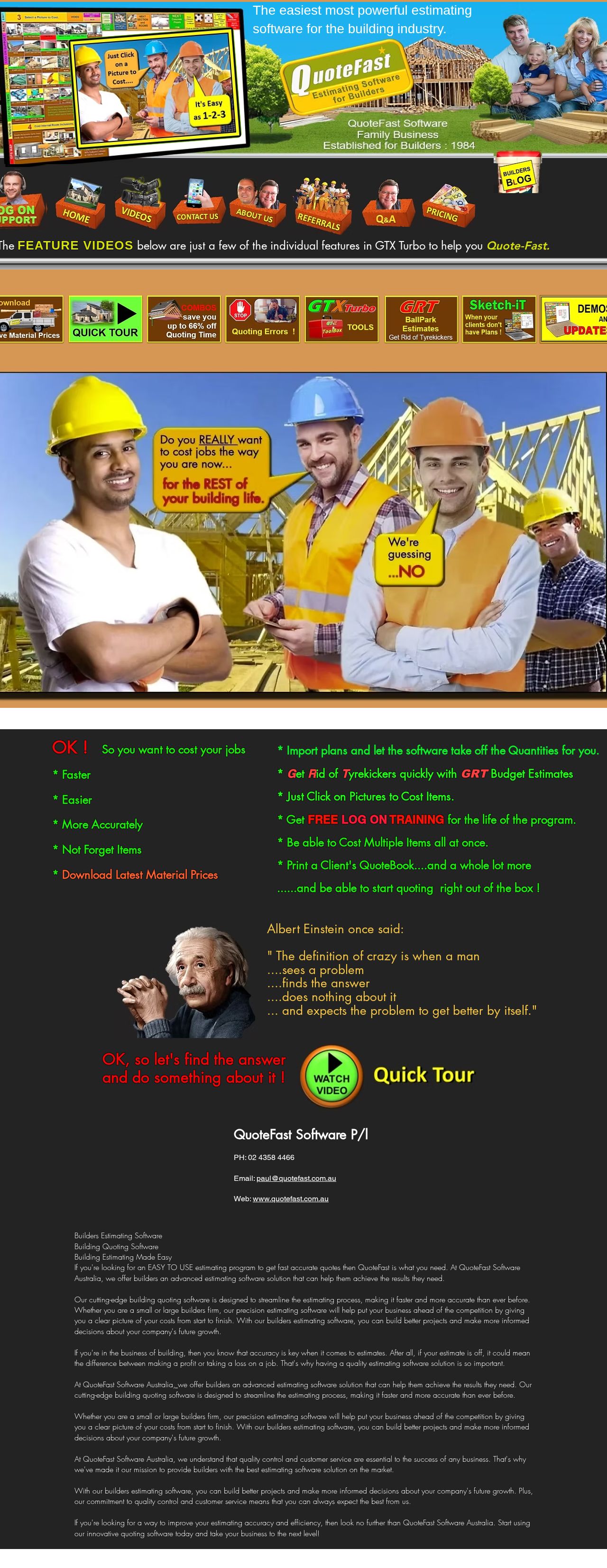 Quotefast Software Australia website