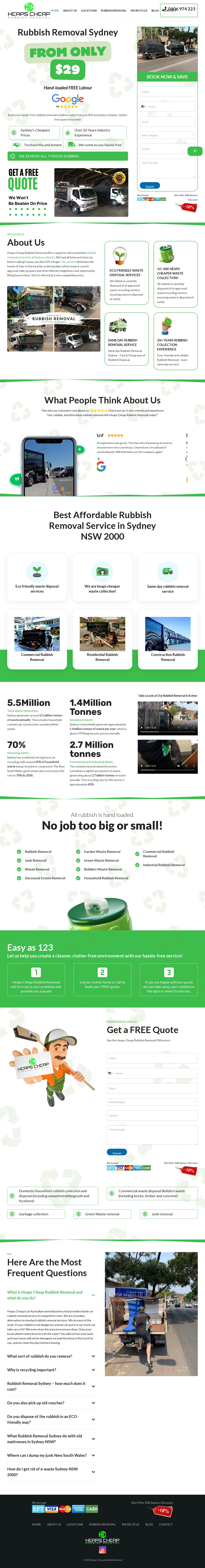 Heaps Cheap Rubbish Removal website