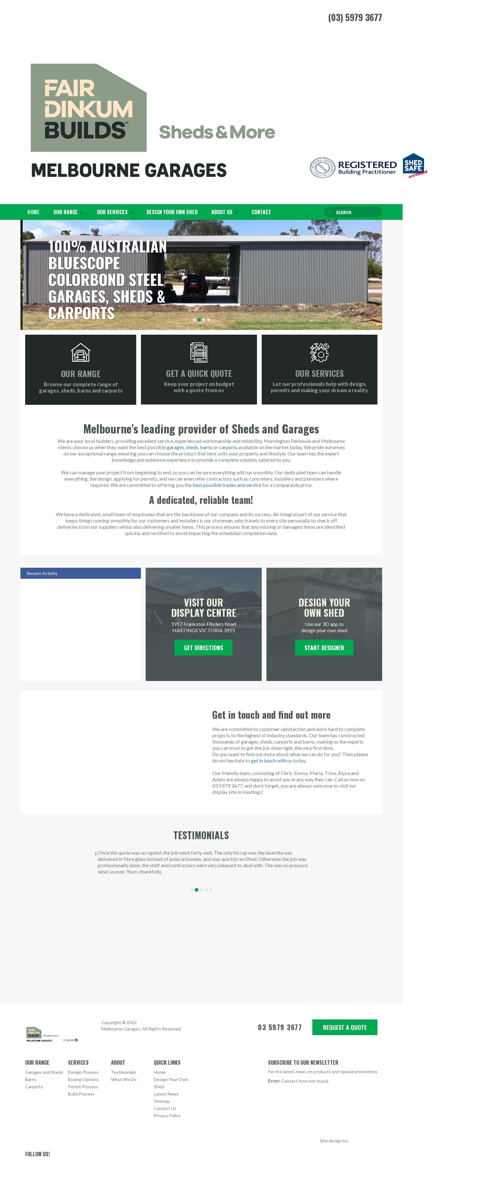 Melbourne Garages website