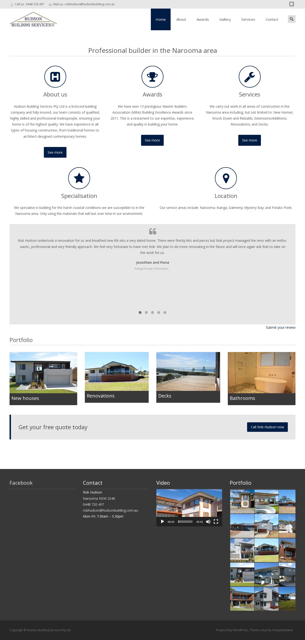 Hudson Building Services website
