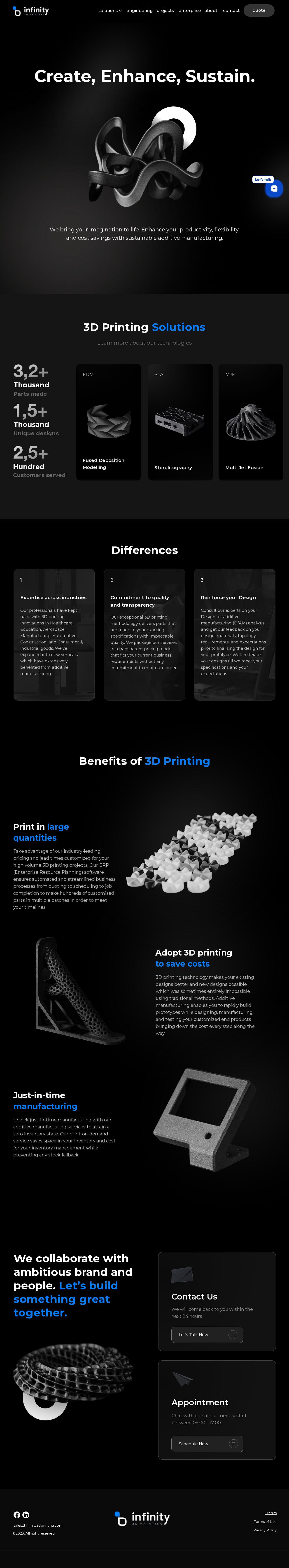 Infinity 3d Printing website