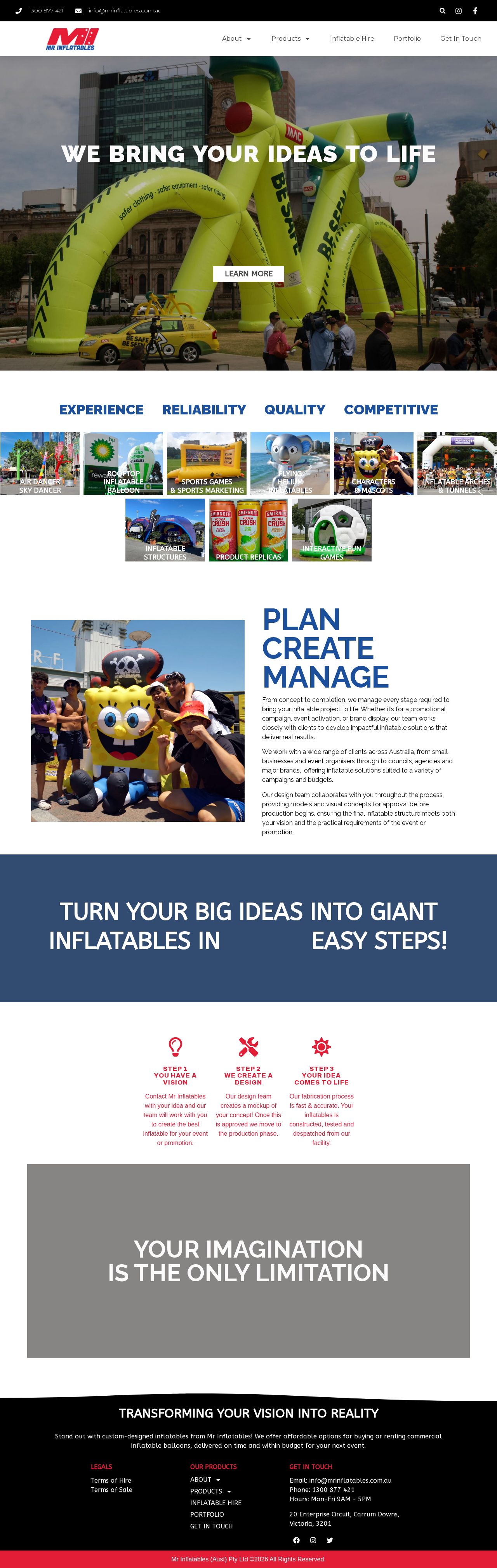Mr Inflatables website