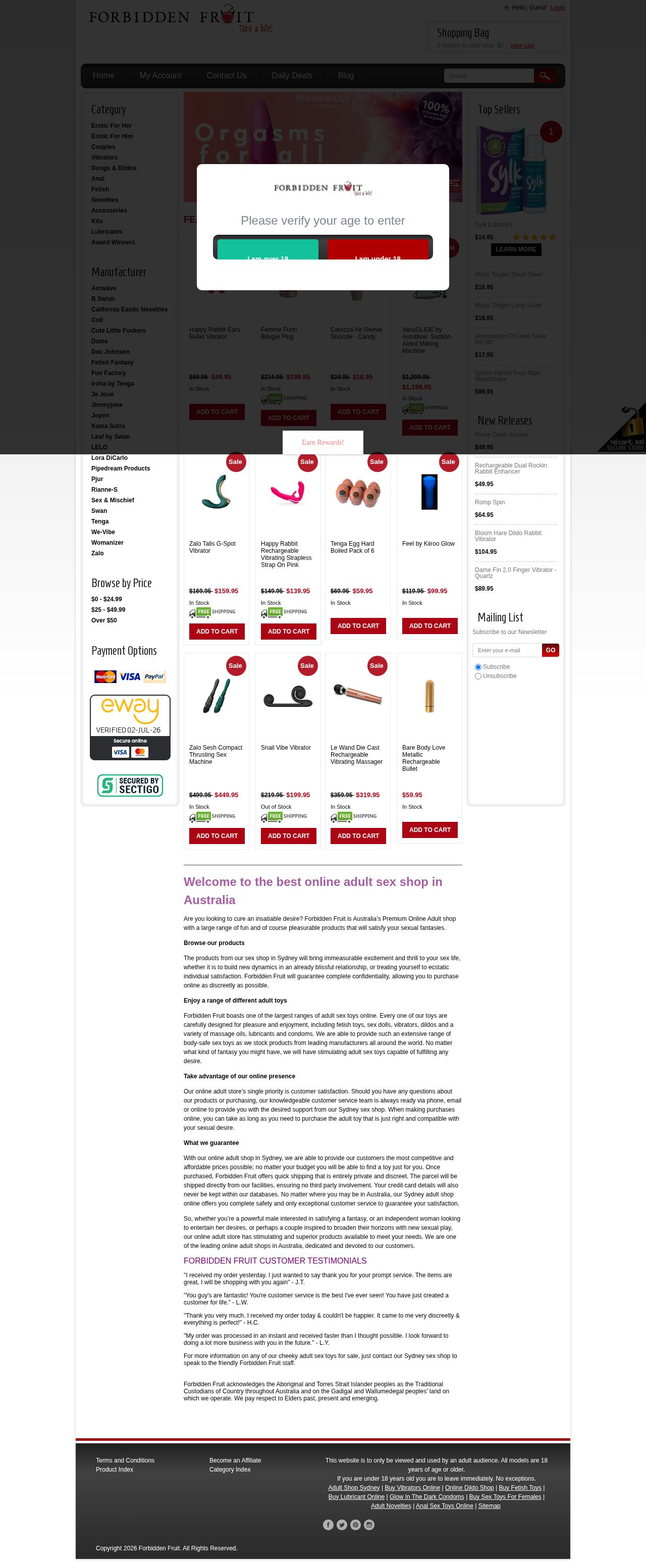 Forbidden Fruit website