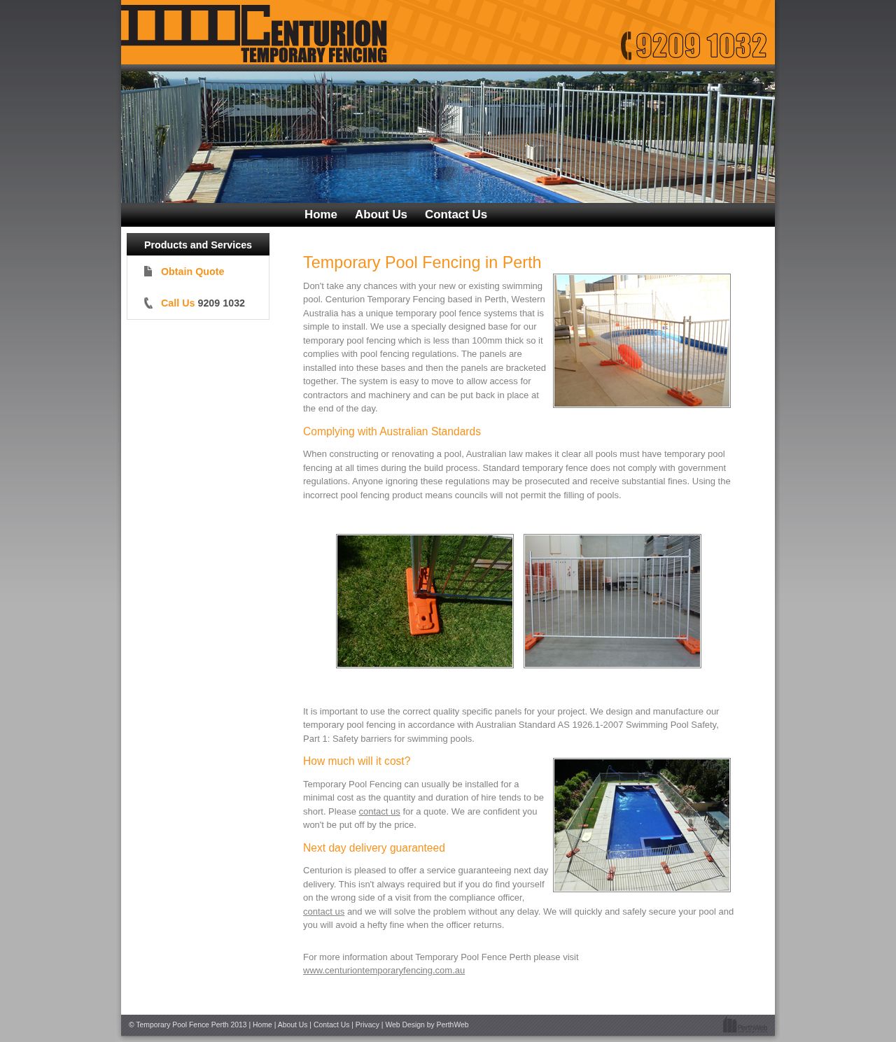 Centurion Temporary Pool Fencing website