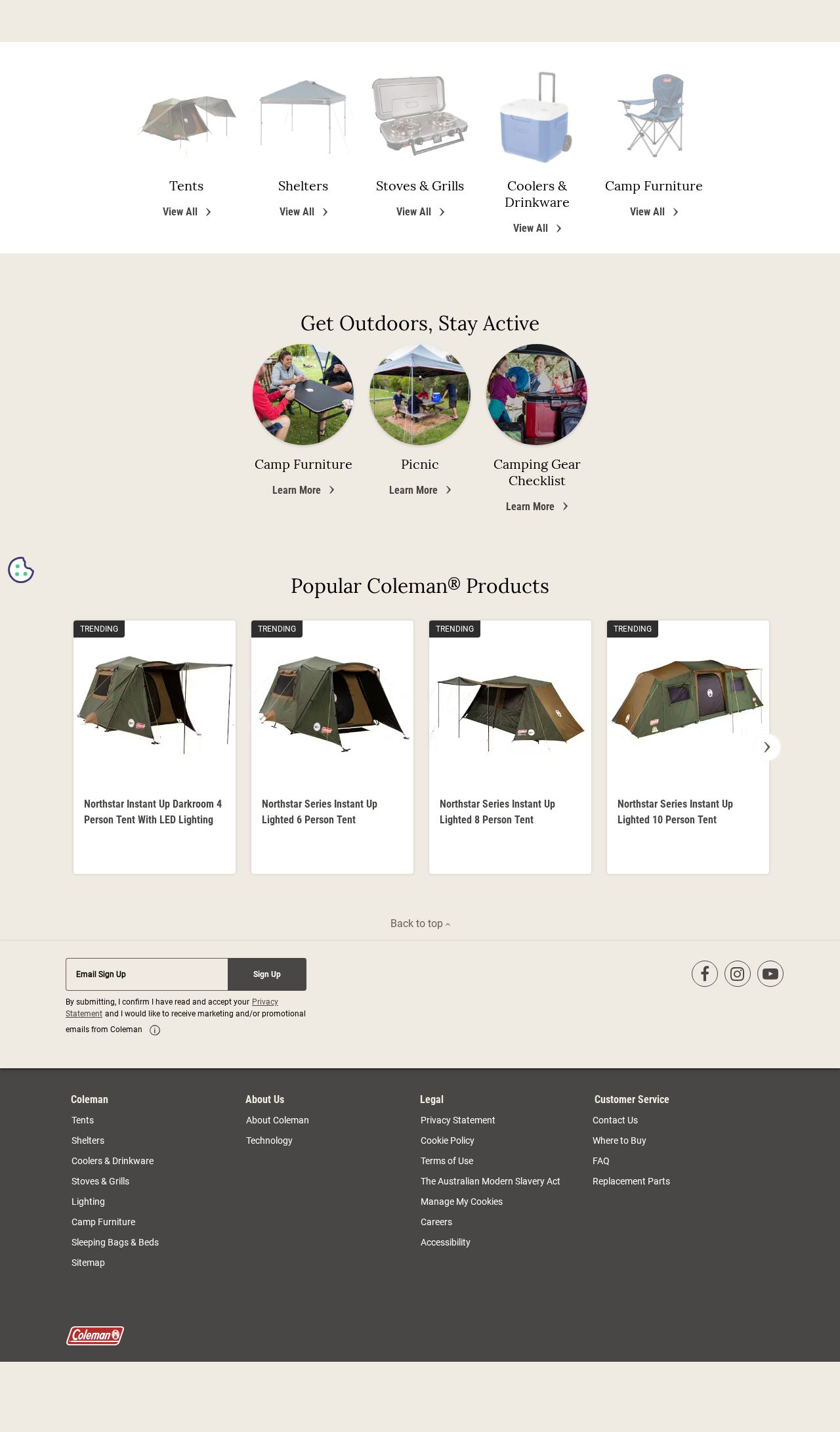 Coleman Australia website