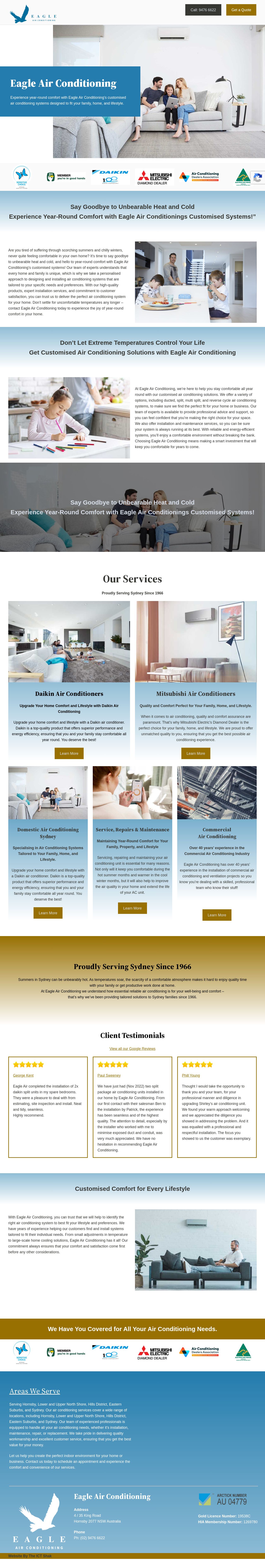 EAGLE AIR CON INSTALLATION HORNSBY website