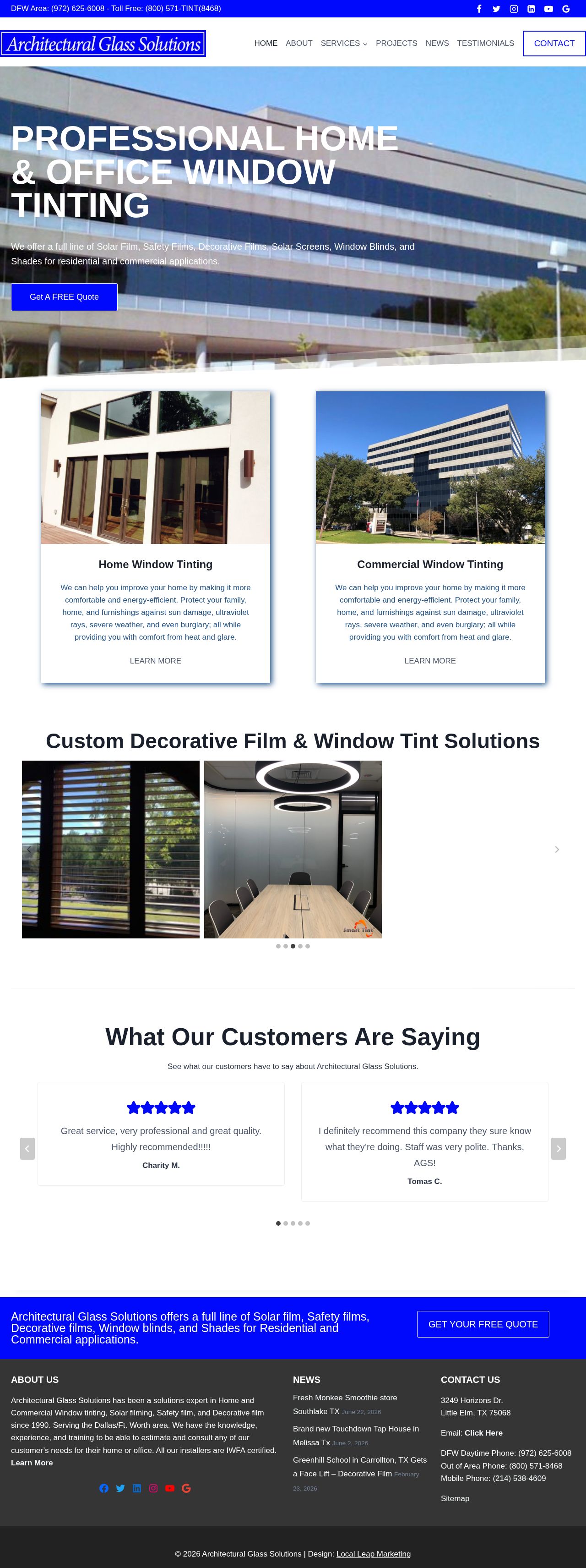 Office window tinting website