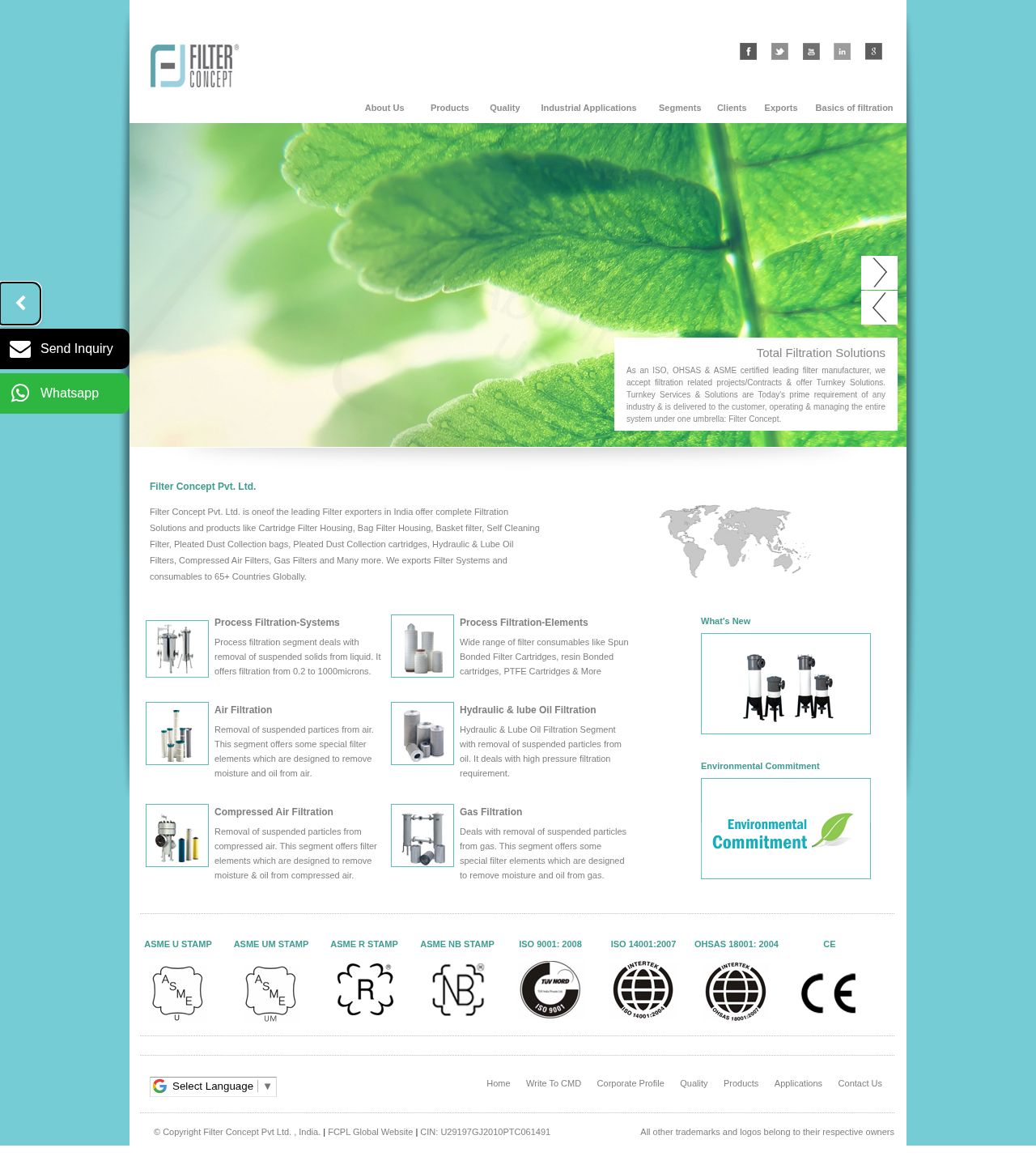 Filter Exporters website