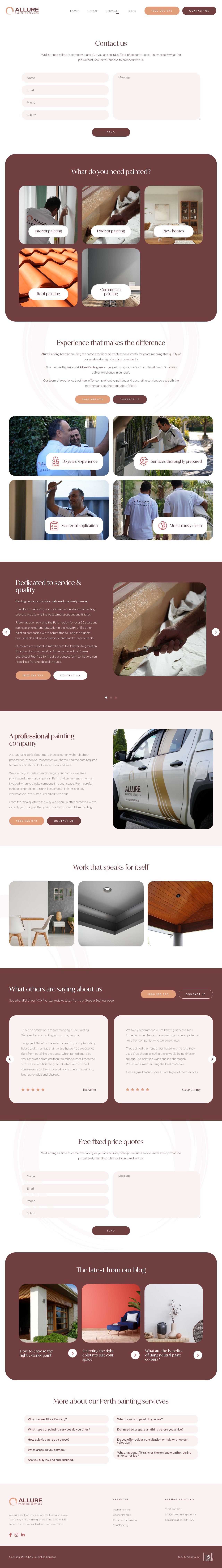 Allure Painting Services website