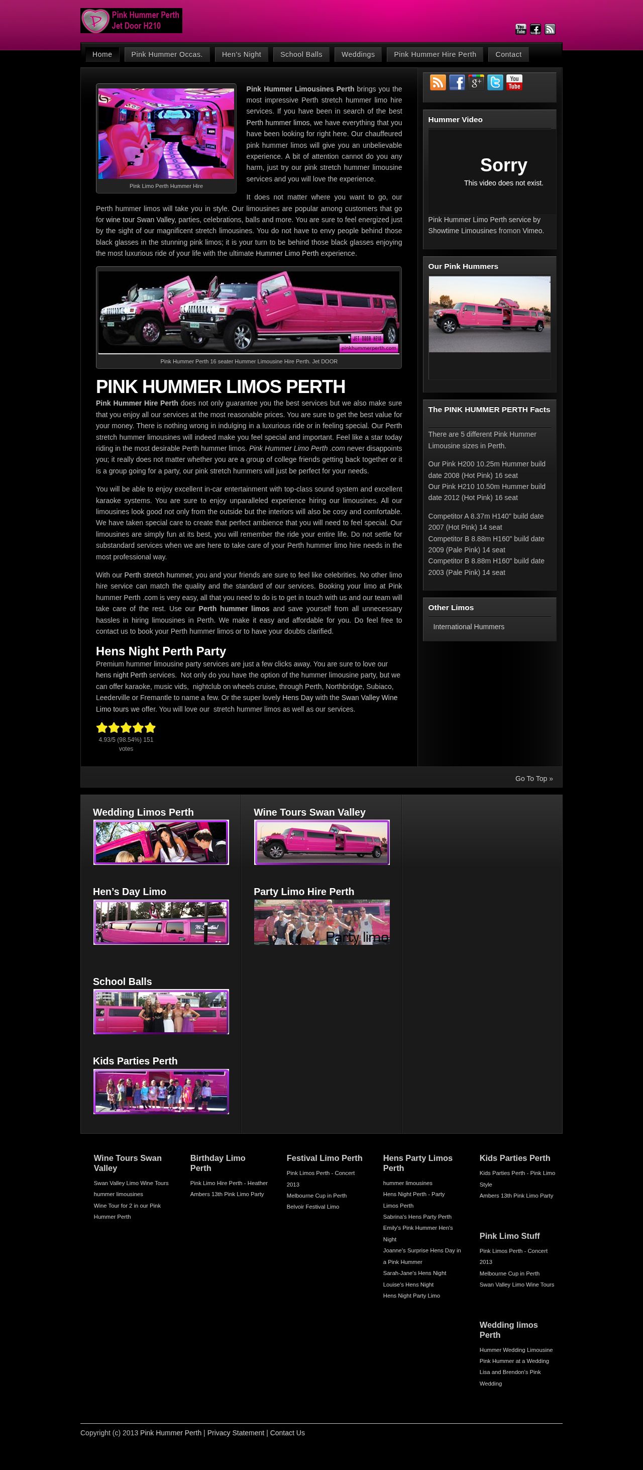Pink Hummer Perth Limousine Hire website
