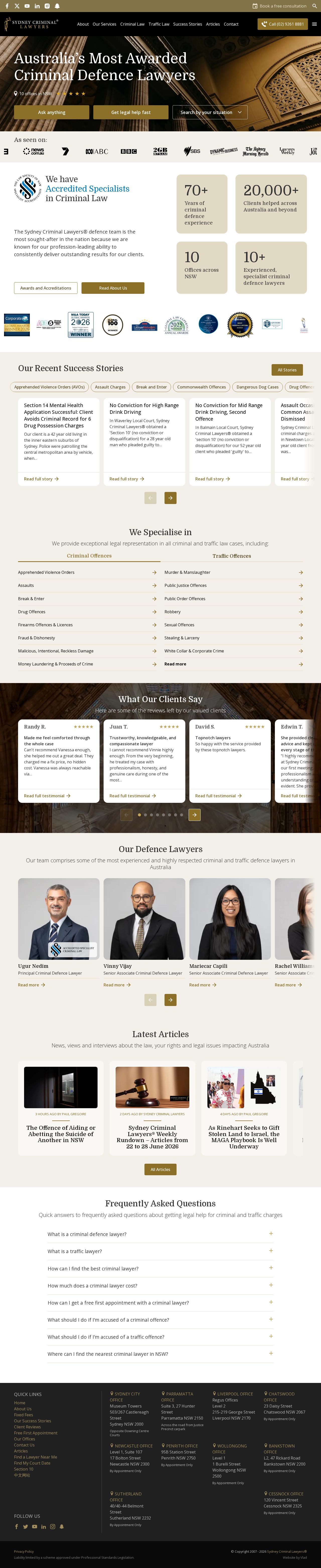 Sydney Criminal Lawyers website