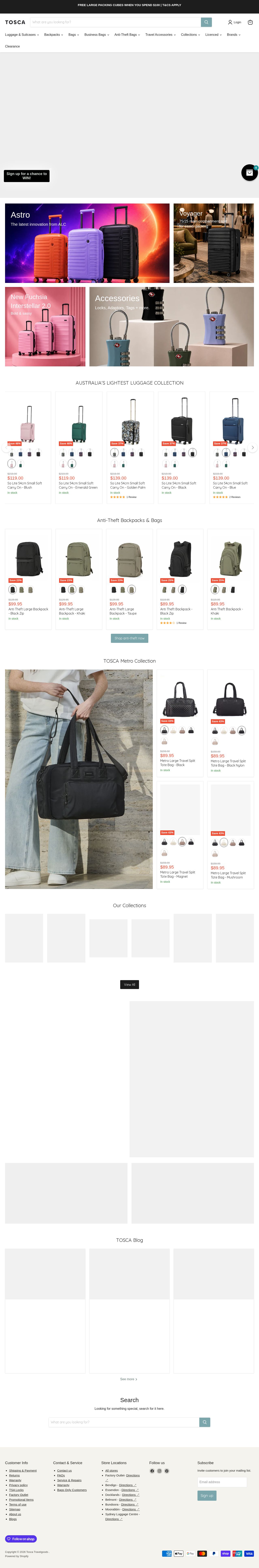 Tosca Travelgoods website