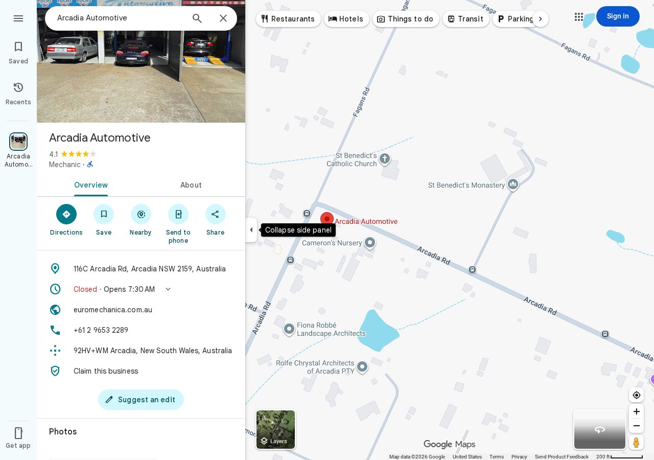 Arcadia Automotive website
