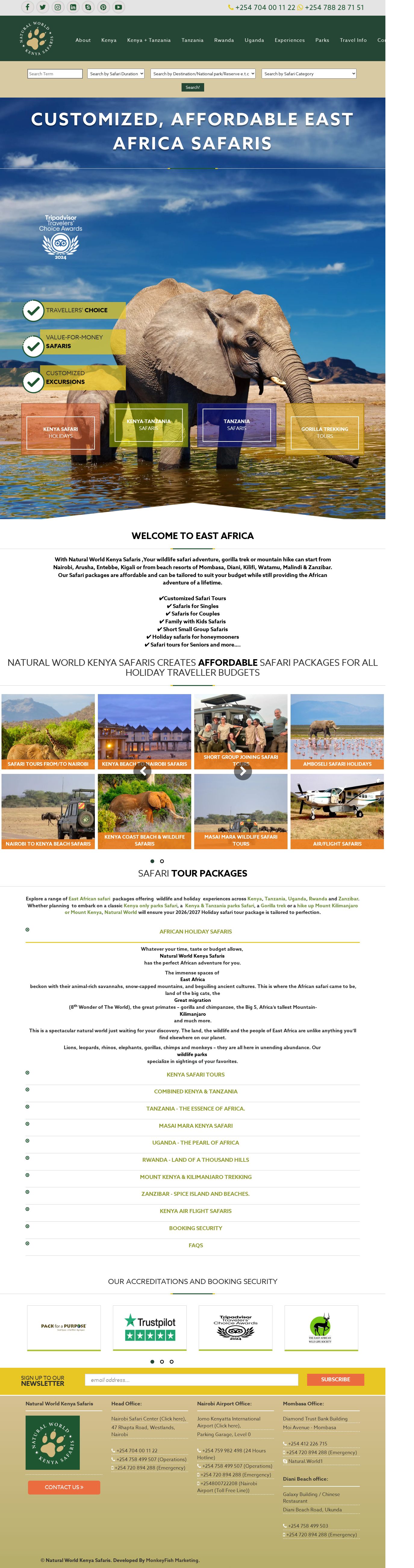 Kenya tours website
