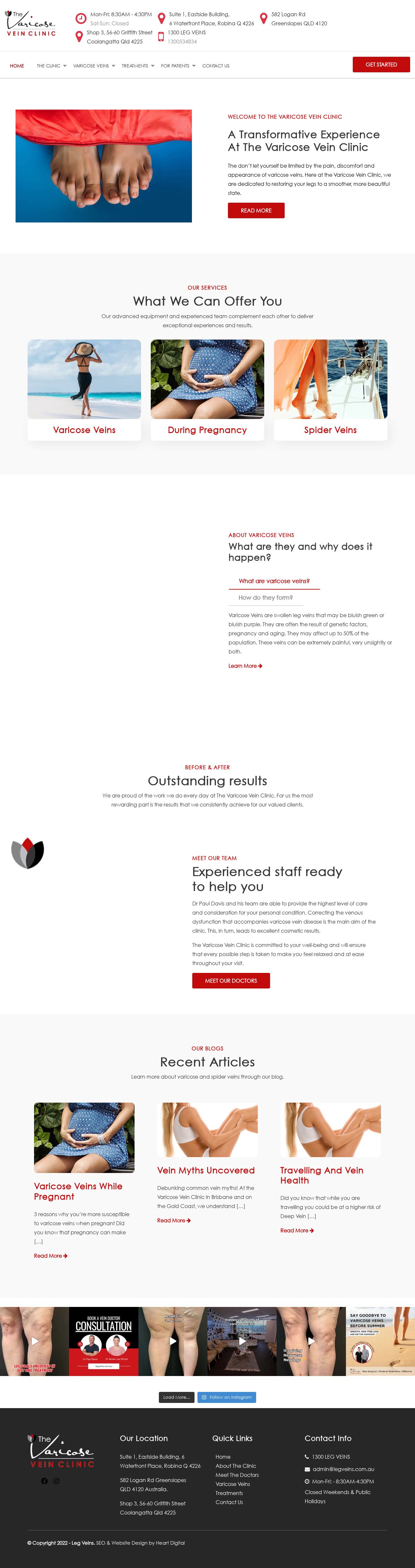 The Varicose Vein Clinic website