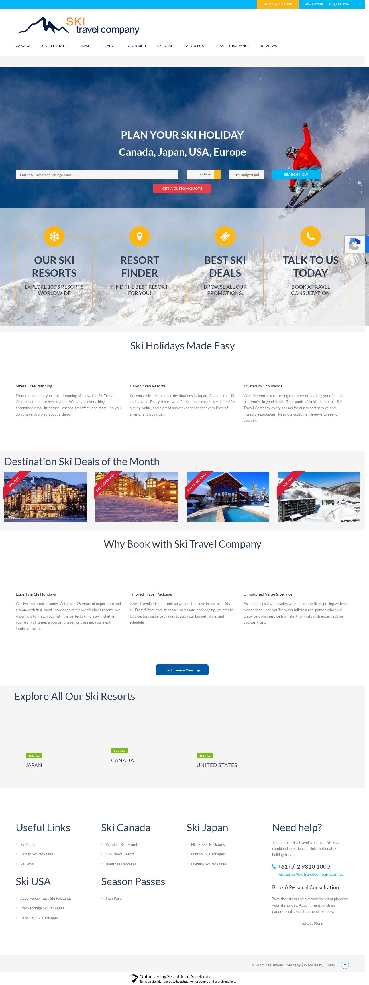 Ski Travel Company website