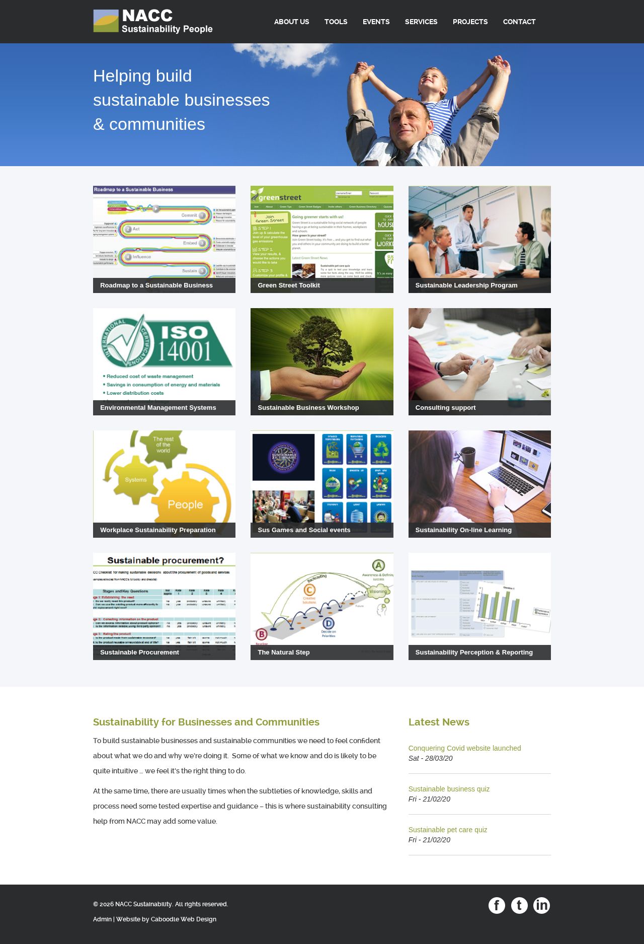 NACC Sustainability website